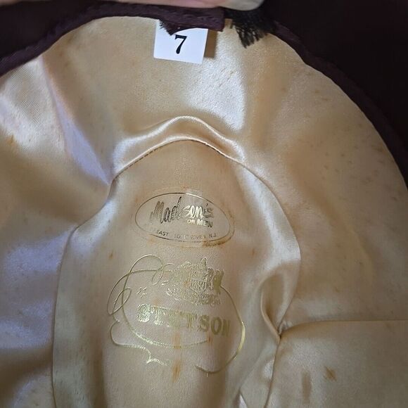 Stetson Fedora Hat Size 7  Tan Suede Leather Vintage Union Tag - Picture 8 of 11